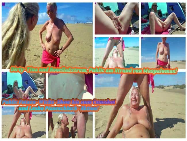 Dirty-Tina und RosellaExtrem, Public am Strand von Maspalomas!!!